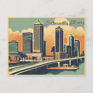 Vintage Hälsning från Jacksonville Classic Retro Vykort