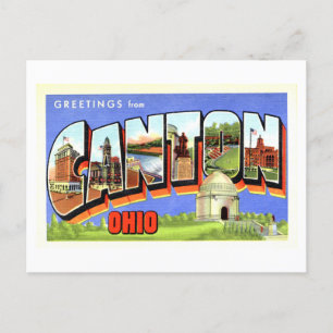 Vintage Hälsning från Kanton, Ohio Vykort
