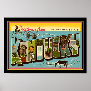 Vintage "Hälsning från Kentucky" Poster