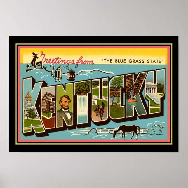 Vintage "Hälsning från Kentucky" Poster (Framsidan)