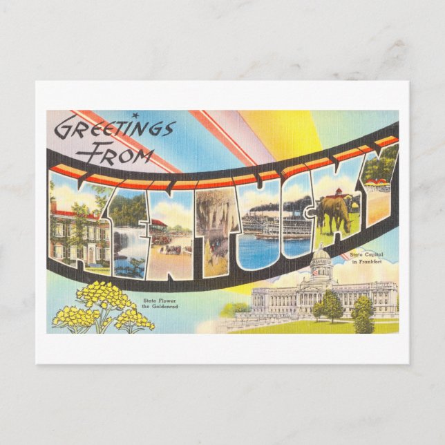Vintage Hälsning från Kentucky Vykort (Framsida)
