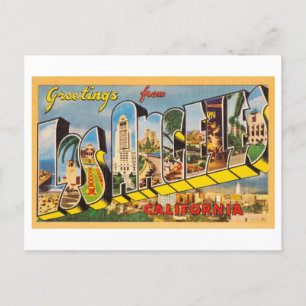 Vintage Hälsning från Los Angeles, Kalifornien Vykort