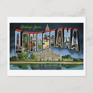 Vintage Hälsning från Louisiana Vykort