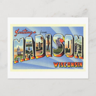 Vintage Hälsning från Madison, Wisconsin Vykort