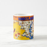 Vintage Hälsning från Maryland Kaffemugg<br><div class="desc">Mycket färglöst retro-kort hälsning för delstaten Maryland rekonstruerad!</div>