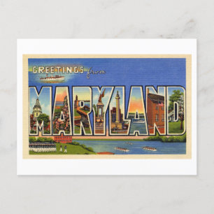 Vintage Hälsning från Maryland Vykort