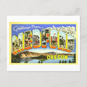 Vintage Hälsning från Medford, Oregon Vykort