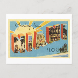 Vintage Hälsning från Miami, Florida Vykort