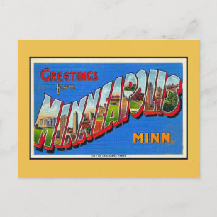 Vintage hälsning från Minneapolis MN Vykort