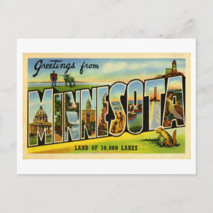 Vintage Hälsning från Minnesota Vykort