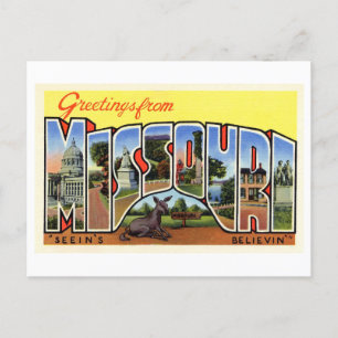 Vintage Hälsning från Missouri Vykort