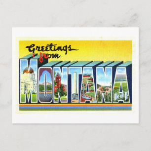 Vintage Hälsning från Montana Vykort