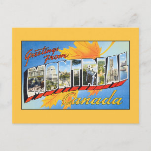 Vintage hälsning från Montreal Kanada Vykort