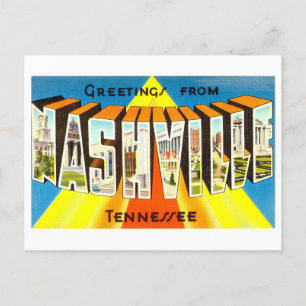 Vintage Hälsning från Nashville, Tennessee Vykort