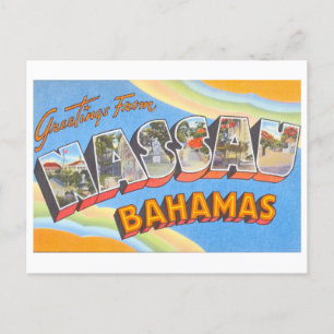 Vintage Hälsning från Nassau, Bahamas Vykort