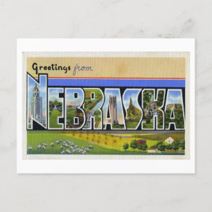 Vintage Hälsning från Nebraska Vykort