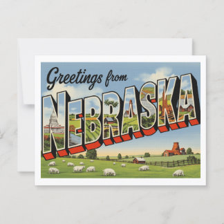 Vintage ’Hälsning från Nebraska’ Vykort
