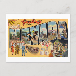 Vintage Hälsning från Nevada Vykort
