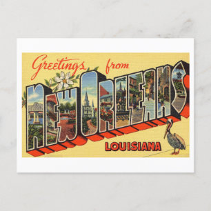 Vintage Hälsning från New Orleans, Louisiana Vykort