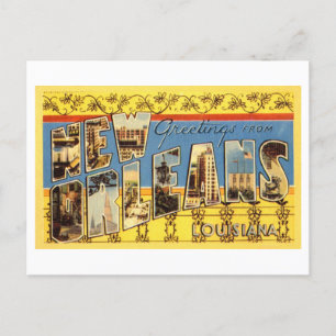 Vintage Hälsning från New Orleans, Louisiana Vykort