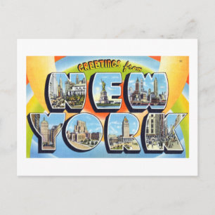 Vintage Hälsning från New York CIty Travel Poster Vykort