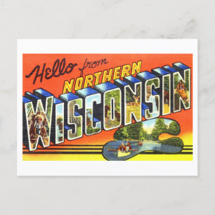 Vintage Hälsning från Northern Wisconsin Vykort