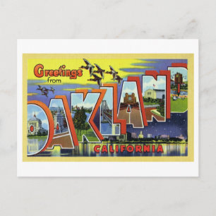 Vintage Hälsning från Oakland, Kalifornien Vykort
