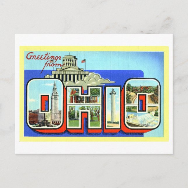 Vintage Hälsning från Ohio Vykort (Framsida)