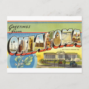 Vintage Hälsning från Oklahoma Travel Vykort