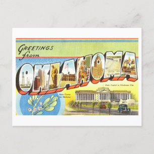 Vintage Hälsning från Oklahoma Vykort