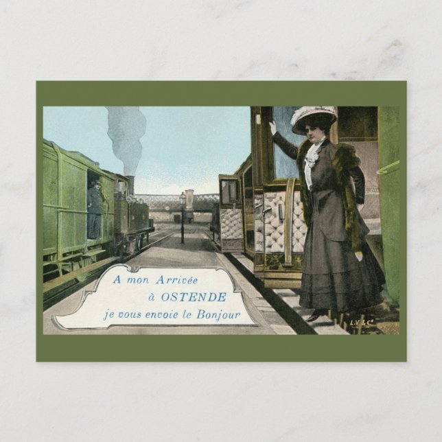 Vintage hälsning från Oostende Vykort (Framsida)