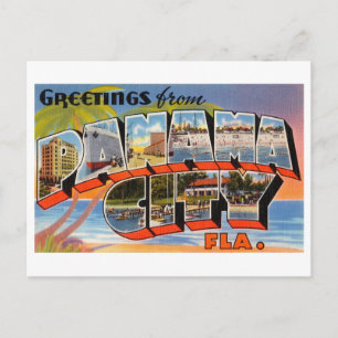 Vintage Hälsning från Panama City, Florida Vykort