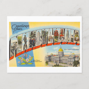 Vintage Hälsning från Pennsylvania Vykort