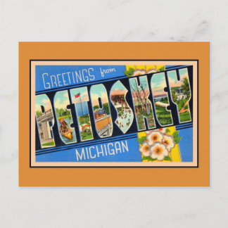 Vintage hälsning från Petoskey Michigan Vykort