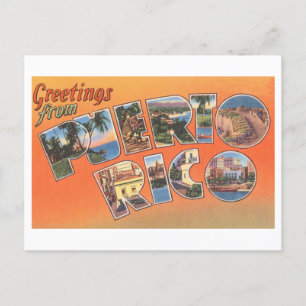 Vintage Hälsning från Puerto Rico Vykort