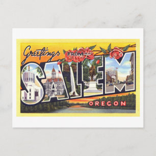 Vintage Hälsning från Salem, Oregon Vykort