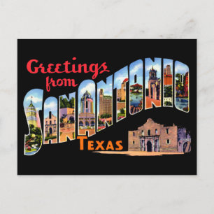 Vintage Hälsning från San Antonio, Texas Travel Vykort