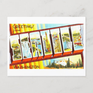 Vintage Hälsning från Seattle, Washington Vykort
