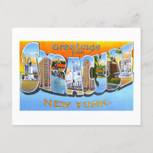 Vintage Hälsning från Syracuse, New York. Vykort