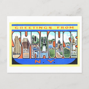 Vintage Hälsning från Syracuse, New York. Vykort