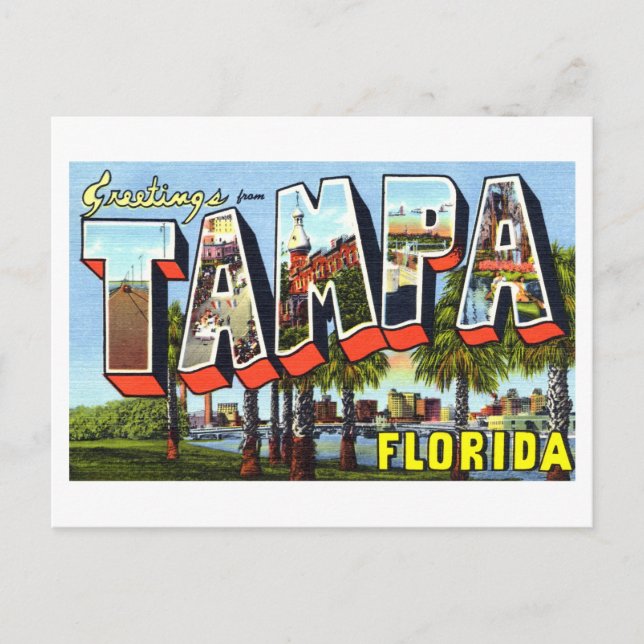 Vintage Hälsning från Tampa, Florida Vykort (Framsida)