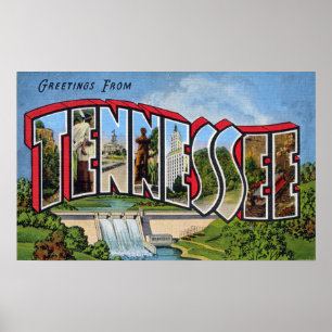 Vintage Hälsning från Tennessee Poster