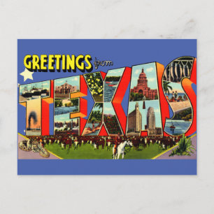 Vintage Hälsning från Texas Travel Postcard Vykort