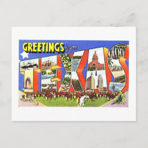 Vintage Hälsning från Texas Vykort