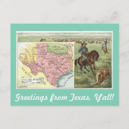 Vintage Hälsning från Texas Y'all Vykort