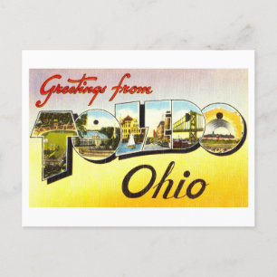 Vintage Hälsning från Toledo, Ohio Vykort