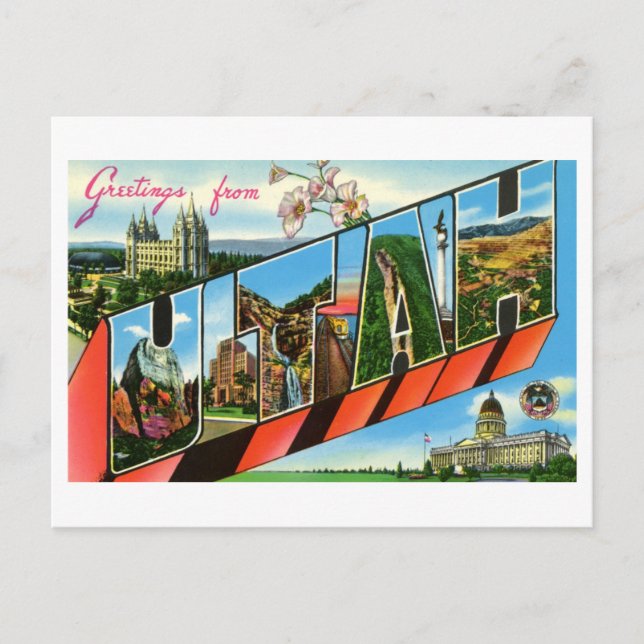 Vintage Hälsning från Utah Vykort (Framsida)