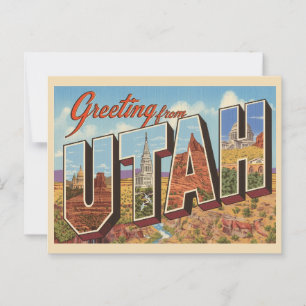 Vintage "Hälsning från Utah" Vykort
