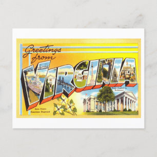 Vintage Hälsning från Virginia Vykort