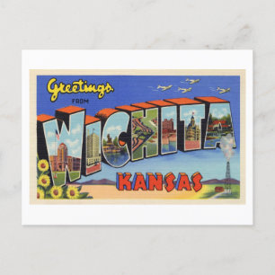 Vintage Hälsning från Wichita, Kansas Vykort